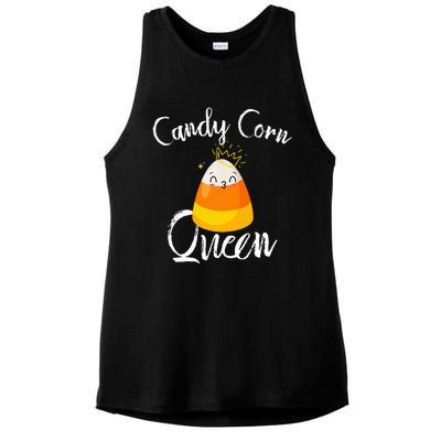 Candy Corn Queen Kawaii Candy Corn Halloween Ladies PosiCharge Tri-Blend Wicking Tank