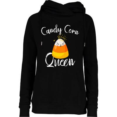 Candy Corn Queen Kawaii Candy Corn Halloween Womens Funnel Neck Pullover Hood