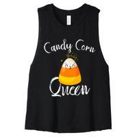 Candy Corn Queen Kawaii Candy Corn Halloween Women's Racerback Cropped Tank