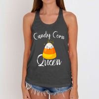 Candy Corn Queen Kawaii Candy Corn Halloween Women's Knotted Racerback Tank