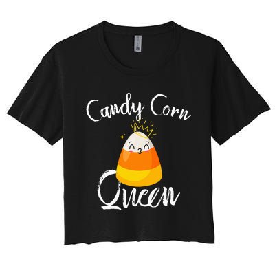 Candy Corn Queen Kawaii Candy Corn Halloween Women's Crop Top Tee