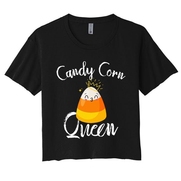 Candy Corn Queen Kawaii Candy Corn Halloween Women's Crop Top Tee