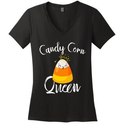 Candy Corn Queen Kawaii Candy Corn Halloween Women's V-Neck T-Shirt