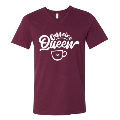 Caffeine Coffee Queen V-Neck T-Shirt