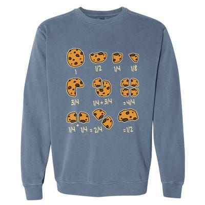 Chocolate Cookie Quick Math Fraction Math Teachers Garment-Dyed Sweatshirt