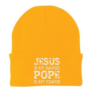 Coach Christian Quote Jesus Is My Savior Pope Is My Coach Knit Cap Winter Beanie