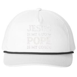 Coach Christian Quote Jesus Is My Savior Pope Is My Coach Snapback Five-Panel Rope Hat