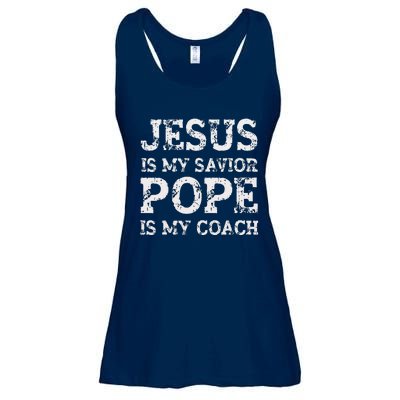 Coach Christian Quote Jesus Is My Savior Pope Is My Coach Ladies Essential Flowy Tank