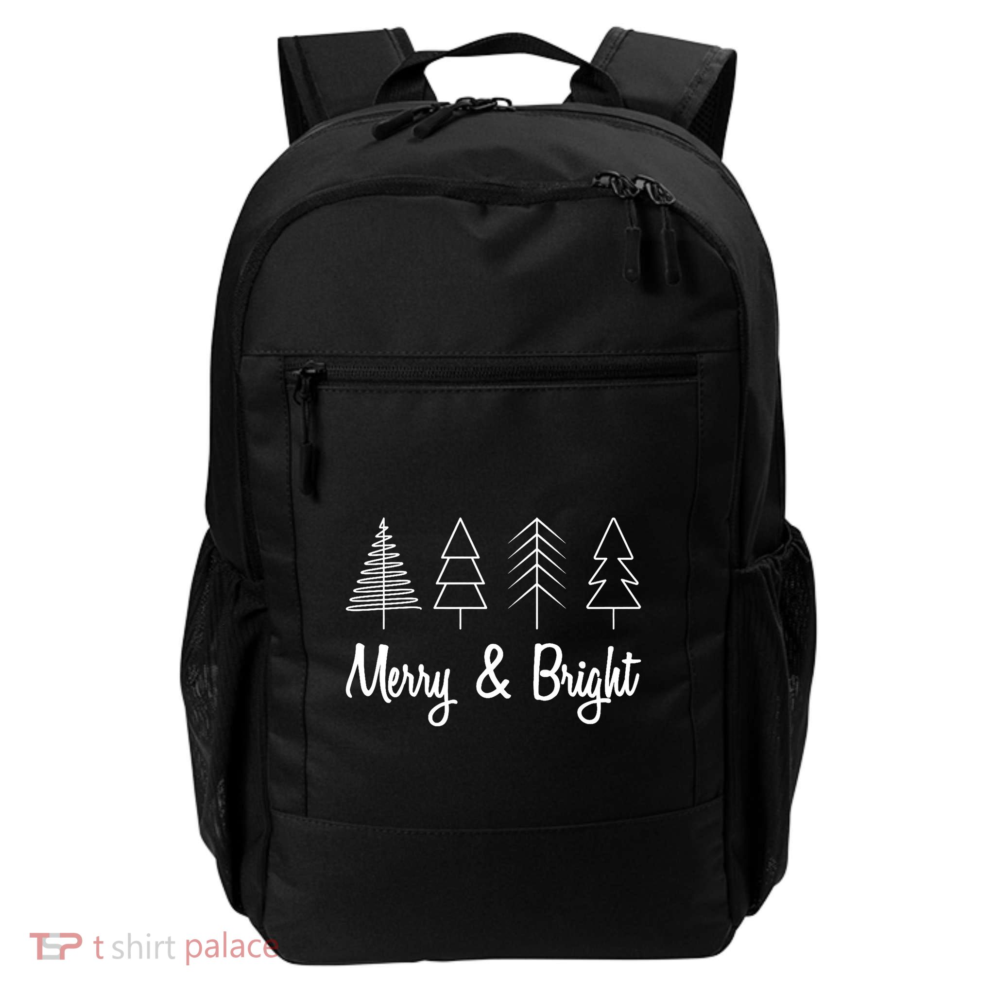 Cute Christmas Quote Merry And Bright Daily Commute Backpack