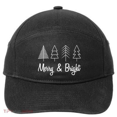 Cute Christmas Quote Merry And Bright 7-Panel Snapback Hat