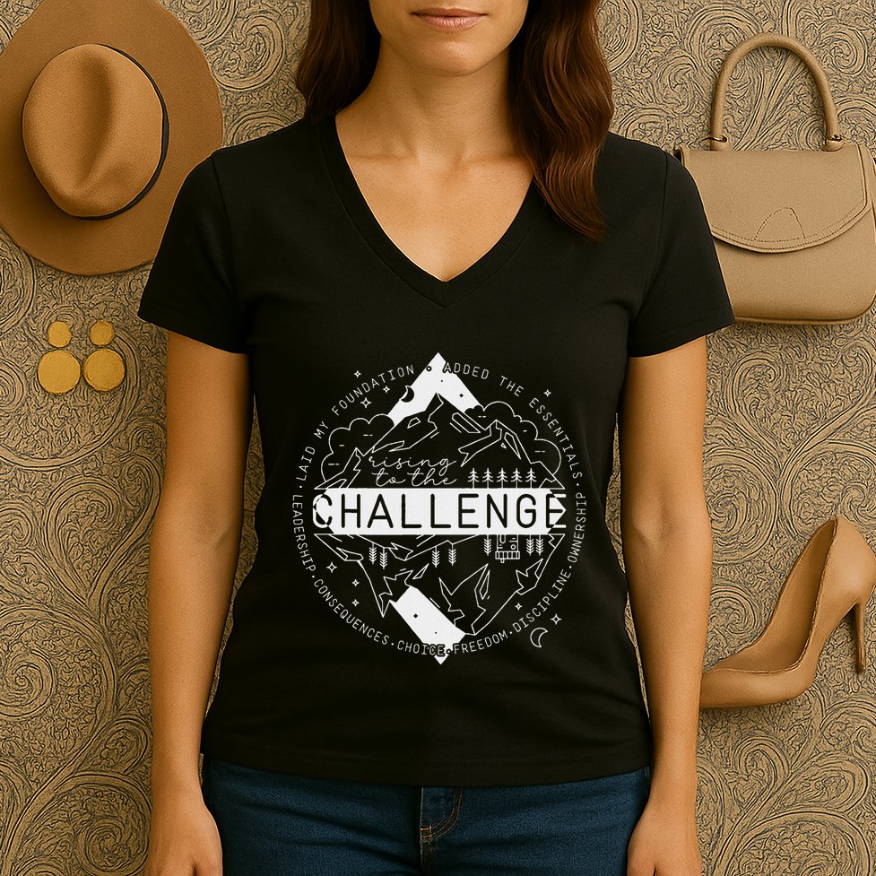 Classical Conversations Rising To The Challenge Women's V-Neck T-Shirt