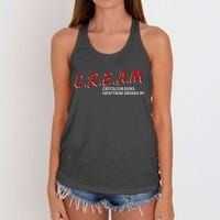 C.r.e.a.m capitalism ruins everything around me Women's Knotted Racerback Tank