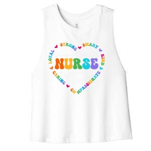 Cute Clinical Research Nurse Appreciation Nursing School Gift Women's Racerback Cropped Tank