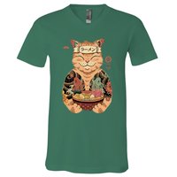 Catana Cat Ramen V-Neck T-Shirt