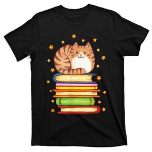 Cute Cat Reading T-Shirt