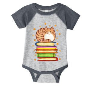 Cute Cat Reading Infant Baby Jersey Bodysuit