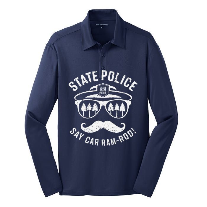 Copstache Car Ramrod Funny Cop Humor Silk Touch Performance Long Sleeve Polo