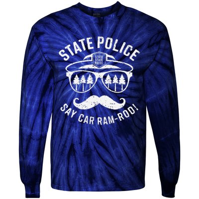 Copstache Car Ramrod Funny Cop Humor Tie-Dye Long Sleeve Shirt