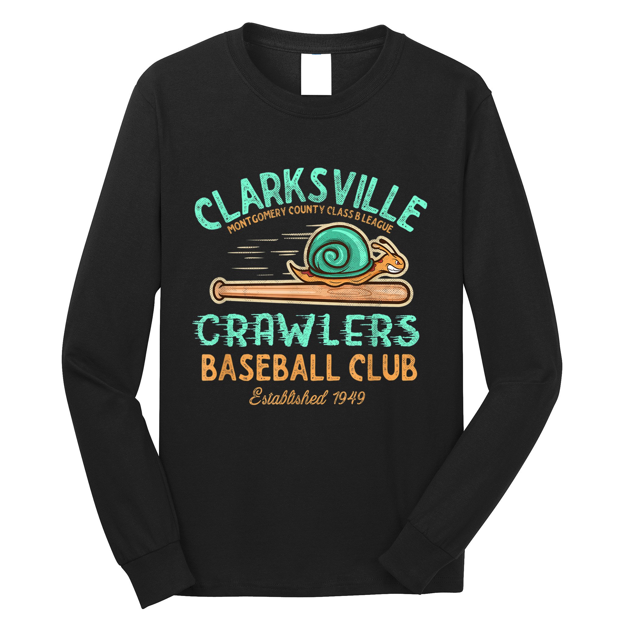 Clarksville Crawlers Retro Minor League Baseball Team Long Sleeve Shirt