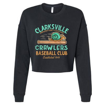 Clarksville Crawlers Retro Minor League Baseball Team Cropped Pullover Crew