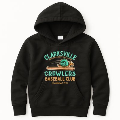 Clarksville Crawlers Retro Minor League Baseball Team Kids Hoodie