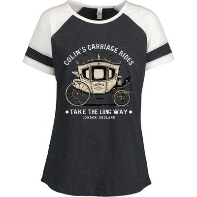 ColinS Carriage Rides Take The Long Way Enza Ladies Jersey Colorblock Tee