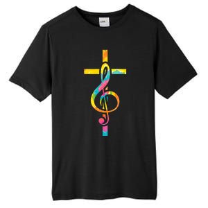 Christian Cross | Religious Musician | Music Clef Note Premium Tall Fusion ChromaSoft Performance T-Shirt