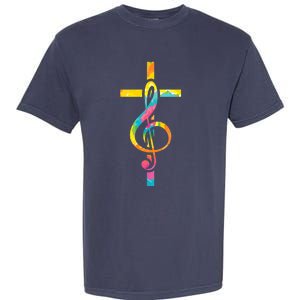 Christian Cross | Religious Musician | Music Clef Note Premium Garment-Dyed Heavyweight T-Shirt