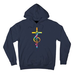 Christian Cross | Religious Musician | Music Clef Note Premium Hoodie