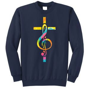 Christian Cross | Religious Musician | Music Clef Note Premium Sweatshirt