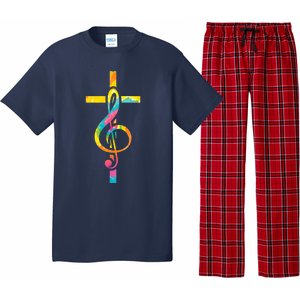 Christian Cross | Religious Musician | Music Clef Note Premium Pajama Set