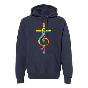 Christian Cross | Religious Musician | Music Clef Note Premium Premium Hoodie