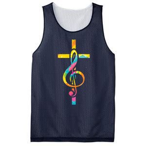 Christian Cross | Religious Musician | Music Clef Note Premium Mesh Reversible Basketball Jersey Tank