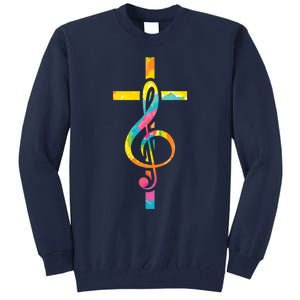 Christian Cross | Religious Musician | Music Clef Note Premium Tall Sweatshirt