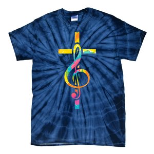 Christian Cross | Religious Musician | Music Clef Note Premium Tie-Dye T-Shirt