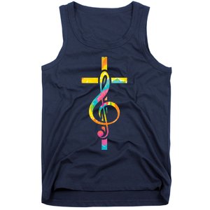 Christian Cross | Religious Musician | Music Clef Note Premium Tank Top