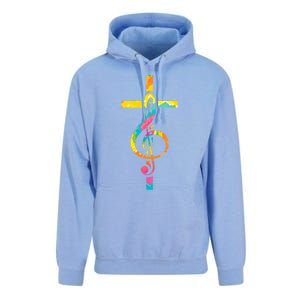 Christian Cross | Religious Musician | Music Clef Note Premium Unisex Surf Hoodie