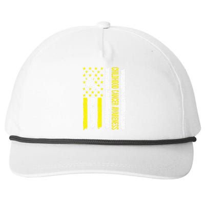 Childhood Cancer Ribbon Flag Childrens Cancer Warriors Snapback Five-Panel Rope Hat