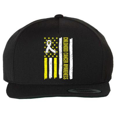 Childhood Cancer Ribbon Flag Childrens Cancer Warriors Wool Snapback Cap