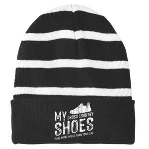 Cross Country Running XC Run Runner Striped Beanie with Solid Band