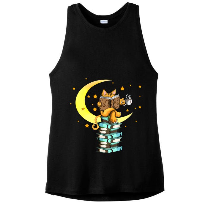 Cats Coffee Reading Kat Books Read Stubenter Kitten Ladies PosiCharge Tri-Blend Wicking Tank