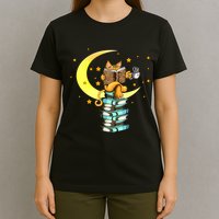 Cats Coffee Reading Kat Books Read Stubenter Kitten T-Shirt