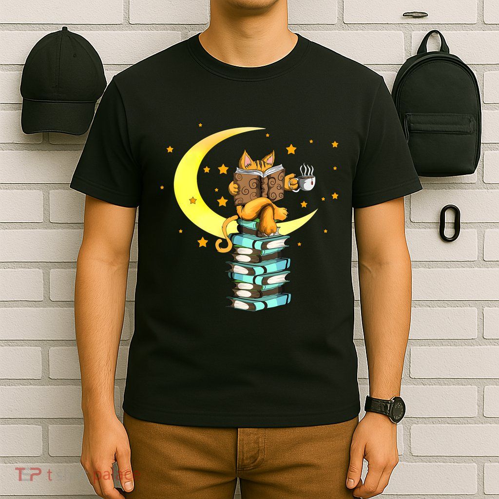 Cats Coffee Reading Kat Books Read Stubenter Kitten T-Shirt