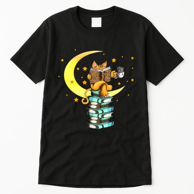 Cats Coffee Reading Kat Books Read Stubenter Kitten Tall T-Shirt