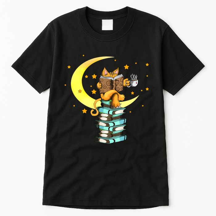 Cats Coffee Reading Kat Books Read Stubenter Kitten Tall T-Shirt