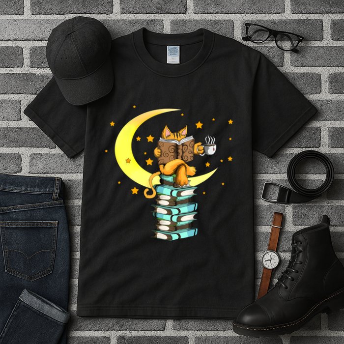 Cats Coffee Reading Kat Books Read Stubenter Kitten Tall T-Shirt