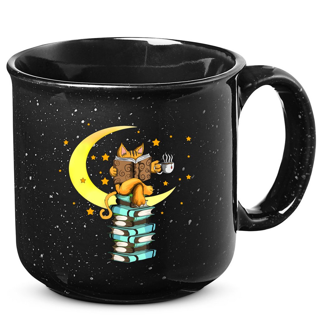 Cats Coffee Reading Kat Books Read Stubenter Kitten 15oz Campfire Ceramic Mug