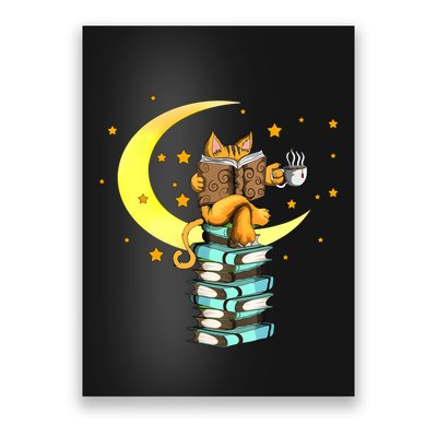 Cats Coffee Reading Kat Books Read Stubenter Kitten Poster