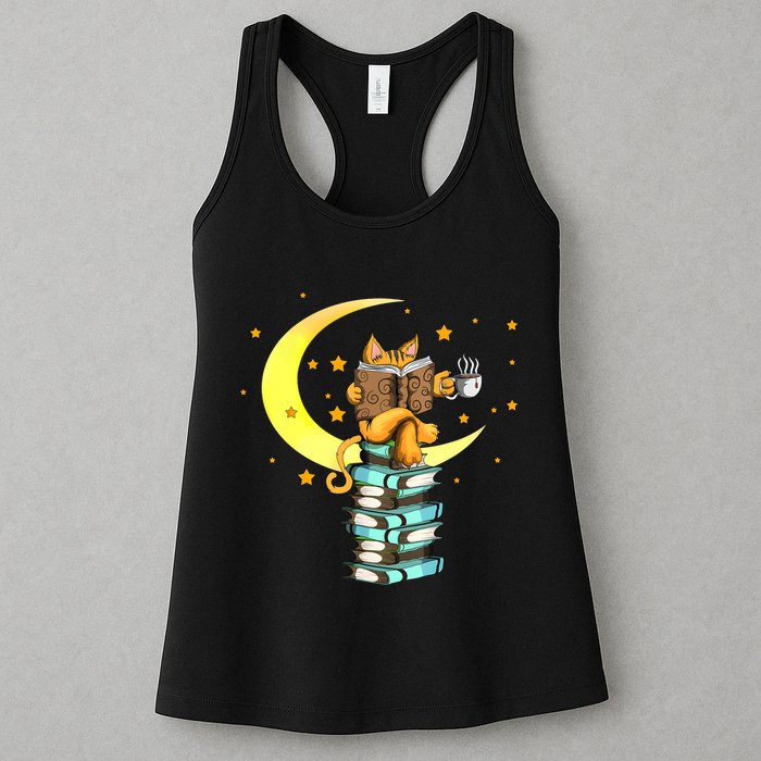 Cats Coffee Reading Kat Books Read Stubenter Kitten Womens Tank Top