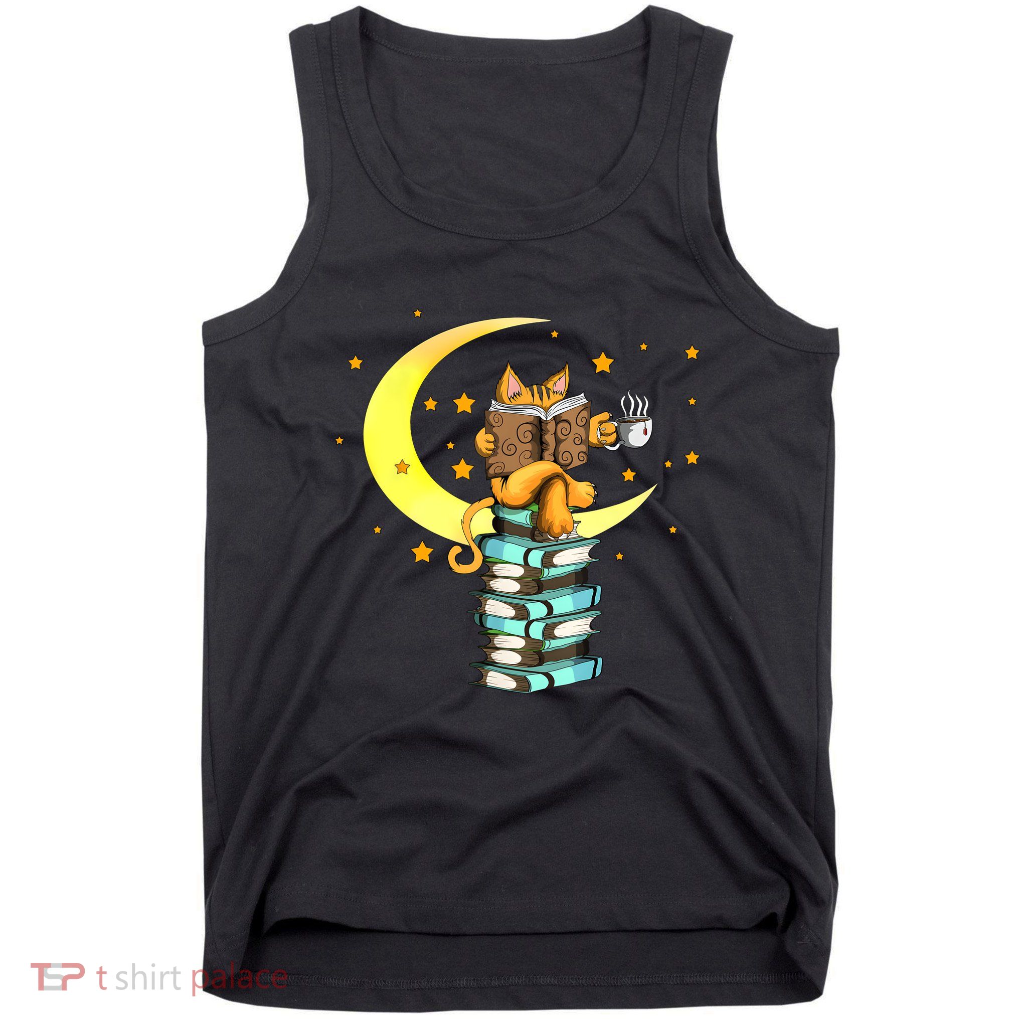 Cats Coffee Reading Kat Books Read Stubenter Kitten Tank Top